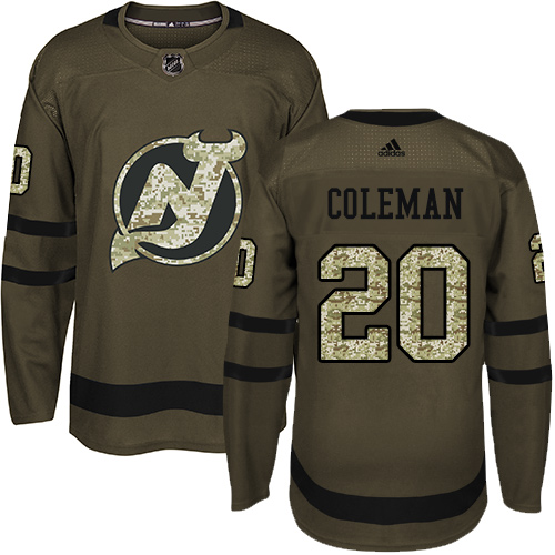 Devils #20 Blake Coleman Green Salute to Service Stitched Hockey Jersey Devils #20 Blake Coleman Green Salute to Service Stitched Hockey Jersey