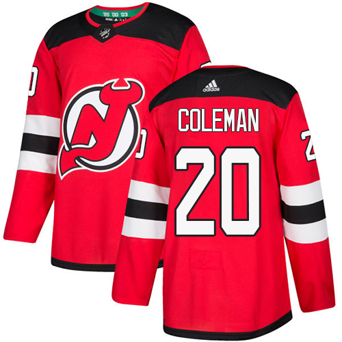 Devils #20 Blake Coleman Red Home Authentic Stitched Hockey Jersey Devils #20 Blake Coleman Red Home Authentic Stitched Hockey Jersey