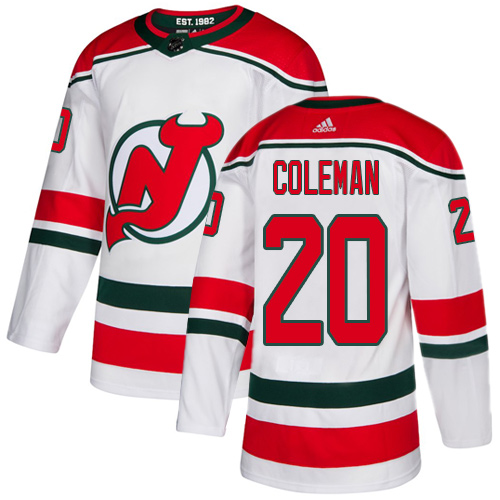 Devils #20 Blake Coleman White Alternate Authentic Stitched Hockey Jersey Devils #20 Blake Coleman White Alternate Authentic Stitched Hockey Jersey
