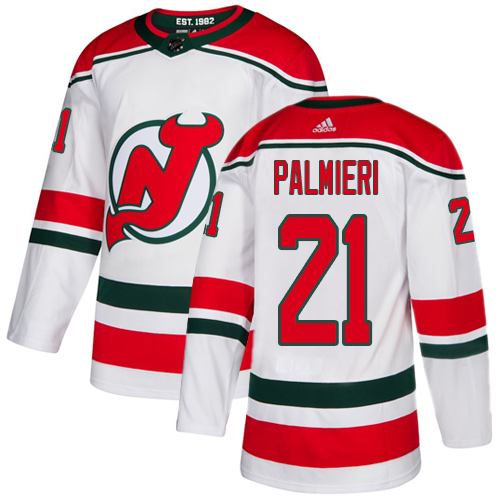 Devils #21 Kyle Palmieri White Alternate Authentic Stitched Hockey Jersey Devils #21 Kyle Palmieri White Alternate Authentic Stitched Hockey Jersey
