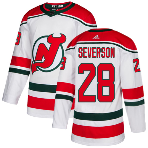 Devils #28 Damon Severson White Alternate Authentic Stitched Hockey Jersey Devils #28 Damon Severson White Alternate Authentic Stitched Hockey Jersey