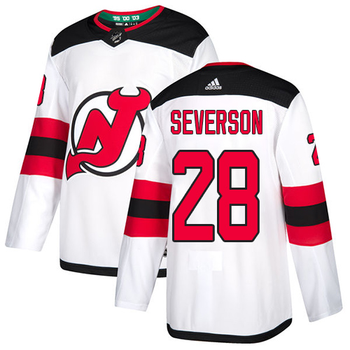 Devils #28 Damon Severson White Road Authentic Stitched Hockey Jersey Devils #28 Damon Severson White Road Authentic Stitched Hockey Jersey