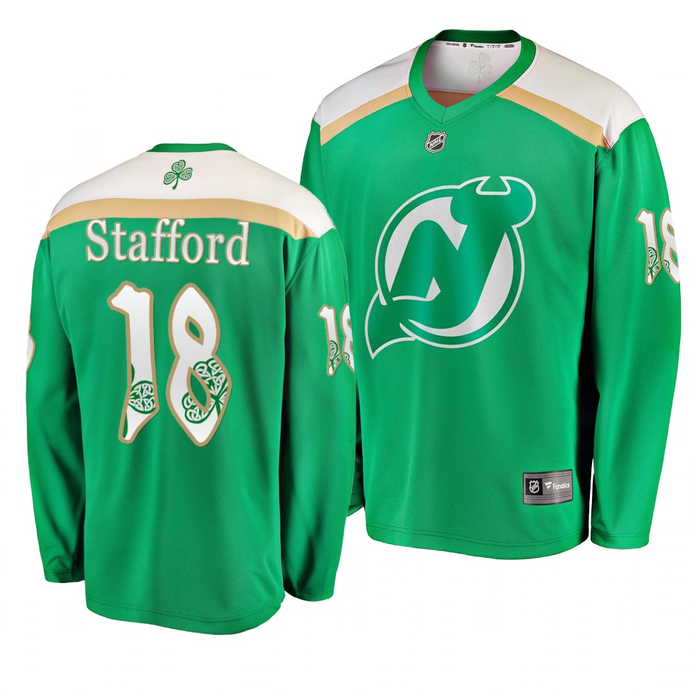 Devils 18 Drew Stafford Green 2019 St. Patrick's Day Adidas Jersey Devils 18 Drew Stafford Green 2019 St. Patrick's Day Adidas Jersey