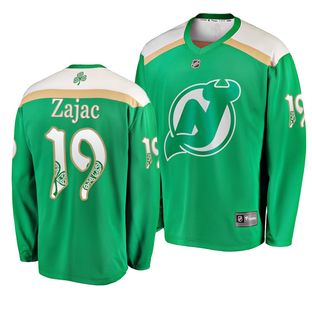 Devils 19 Travis Zajac Green 2019 St. Patrick's Day Adidas Jersey Devils 19 Travis Zajac Green 2019 St. Patrick's Day Adidas Jersey