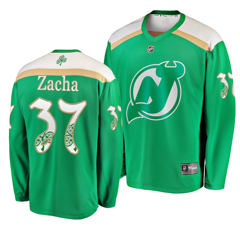 Devils 37 Pavel Zacha Green 2019 St. Patrick's Day Adidas Jersey Devils 37 Pavel Zacha Green 2019 St. Patrick's Day Adidas Jersey