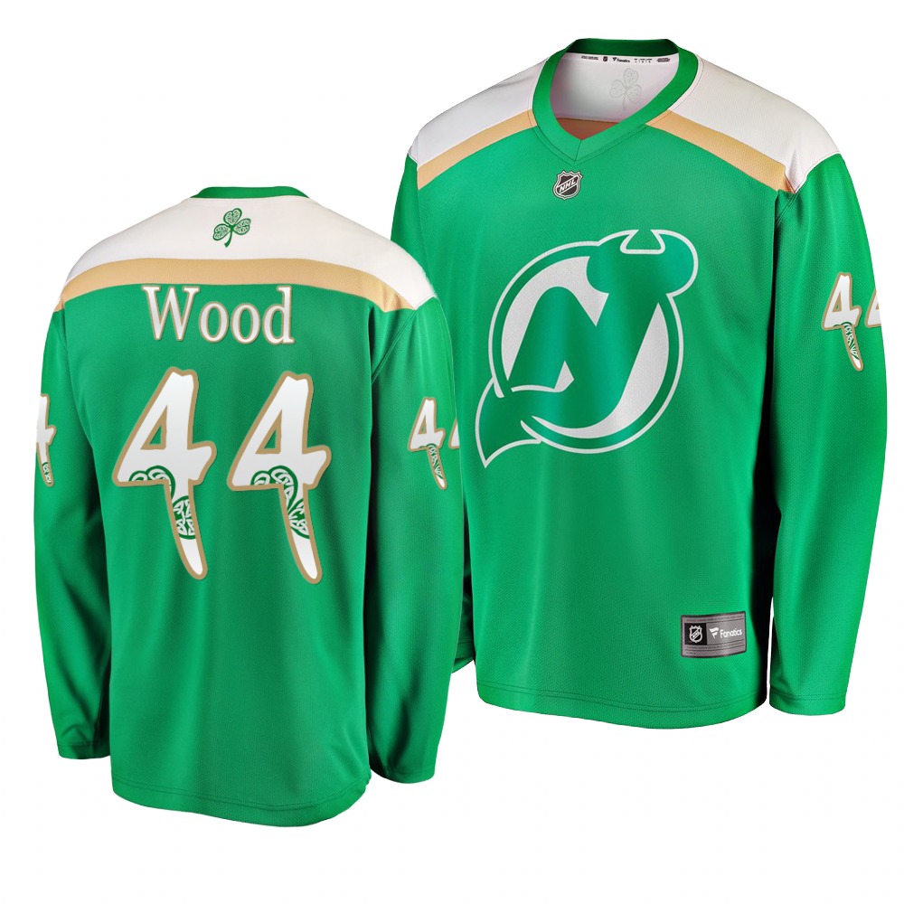 Devils 44 Miles Wood Green 2019 St. Patrick's Day Adidas Jersey Devils 44 Miles Wood Green 2019 St. Patrick's Day Adidas Jersey