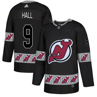 Devils 9 Taylor Hall Black Team Logos Fashion Adidas Jersey