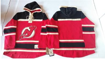 Devils Blank Red Sawyer Hooded Sweatshirt Stitched NHL Jersey