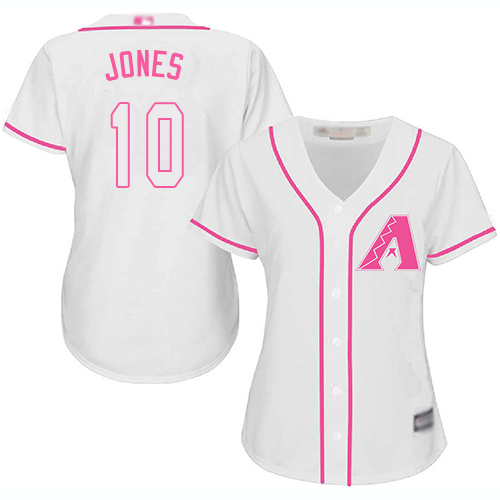 Diamondbacks #10 Adam Jones White Pink Fashion Women's Stitched Baseball Jersey Diamondbacks #10 Adam Jones White Pink Fashion Women's Stitched Baseball Jersey