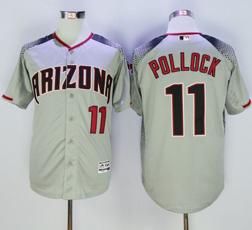 Diamondbacks #11 A. J. Pollock Gray Brick New Cool Base Stitched MLB Jersey