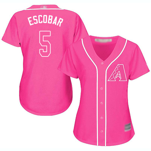 Diamondbacks #5 Eduardo Escobar Pink Fashion Women's Stitched Baseball Jersey Diamondbacks #5 Eduardo Escobar Pink Fashion Women's Stitched Baseball Jersey