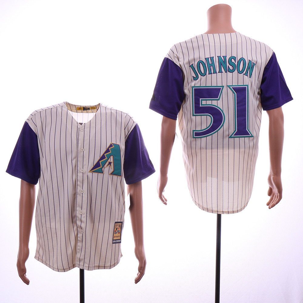 Diamondbacks 51 Randy Johnson Cream Cooperstown Collection Cool Base Jersey