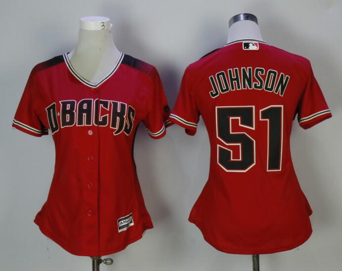 Diamondbacks 51 Randy Johnson Red Sedona Women Cool Base Jersey Diamondbacks 51 Randy Johnson Red Sedona Women Cool Base Jersey