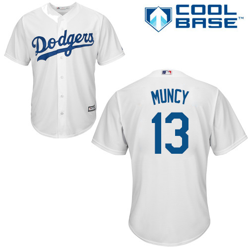 Dodgers #13 Max Muncy White New Cool Base Stitched Baseball Jersey