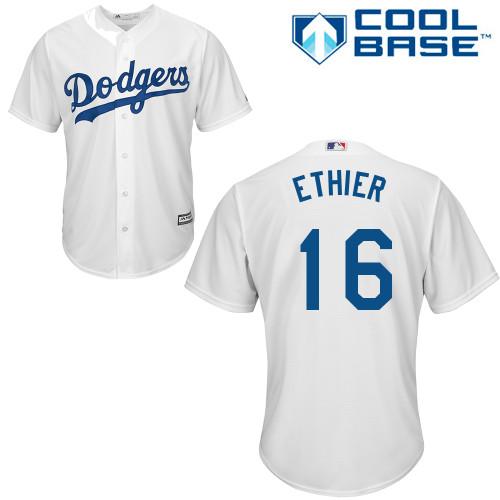 Dodgers #16 Andre Ethier White Cool Base Stitched Youth MLB Jersey