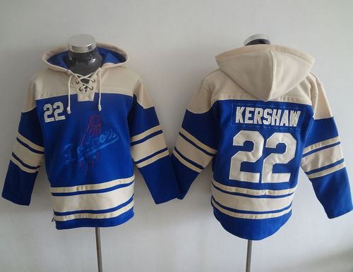 Dodgers #22 Clayton Kershaw Blue Sawyer Hooded Sweatshirt MLB hoodies Dodgers #22 Clayton Kershaw Blue Sawyer Hooded Sweatshirt MLB hoodies