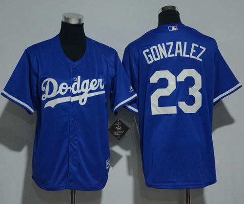 Dodgers #23 Adrian Gonzalez Blue Cool Base Stitched Youth MLB Jersey