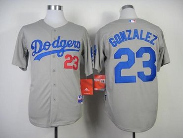 Dodgers #23 Adrian Gonzalez Grey Cool Base