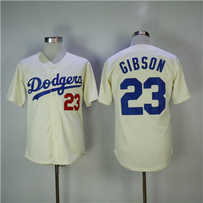 Dodgers #23 Kirk Gibson Cream Mitchell & Ness Stitched MLB Jersey