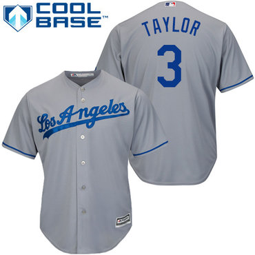 Dodgers #3 Chris Taylor Grey Cool Base Stitched Youth MLB Jersey Dodgers #3 Chris Taylor Grey Cool Base Stitched Youth MLB Jersey