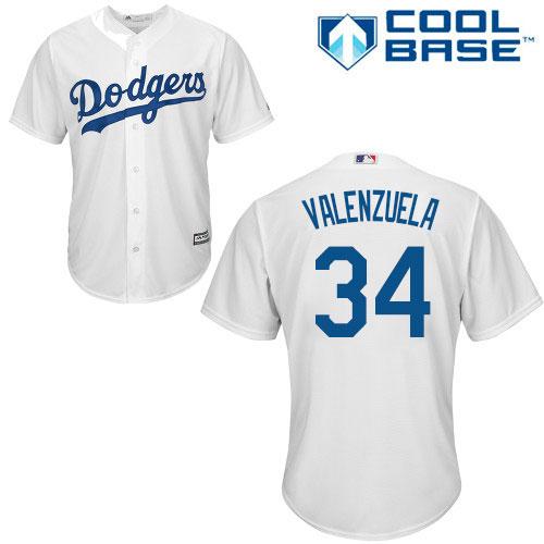 Dodgers #34 Fernando Valenzuela White Cool Base Stitched Youth MLB Jersey Dodgers #34 Fernando Valenzuela White Cool Base Stitched Youth MLB Jersey