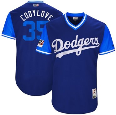 Dodgers #35 Cody Bellinger Royal Codylove Players Weekend Authentic Stitched MLB Jersey
