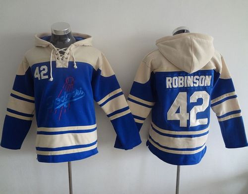 Dodgers #42 Jackie Robinson Blue Sawyer Hooded Sweatshirt MLB hoodies Dodgers #42 Jackie Robinson Blue Sawyer Hooded Sweatshirt MLB hoodies
