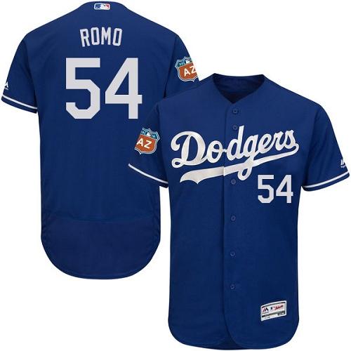 Dodgers #54 Sergio Romo Blue Flexbase Authentic Collection Stitched MLB Jersey
