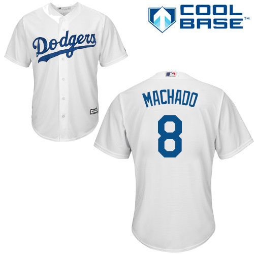 Dodgers #8 Manny Machado White New Cool Base Stitched Baseball Jersey