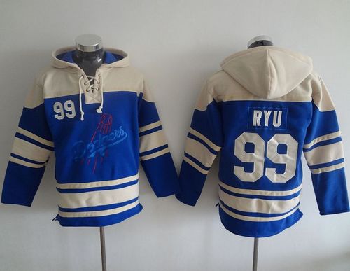 Dodgers #99 Hyun-Jin Ryu Blue Sawyer Hooded Sweatshirt MLB Hoodie Dodgers #99 Hyun-Jin Ryu Blue Sawyer Hooded Sweatshirt MLB Hoodie