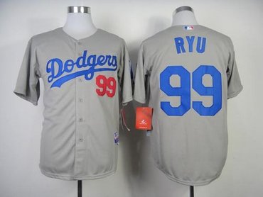 Dodgers #99 Hyun-Jin Ryu Grey Cool Base