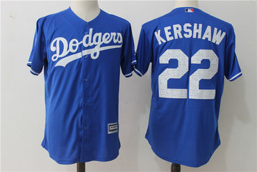 Dodgers 22 Clayton Kershaw Blue 2017 Spring Training Cool Base Jersey