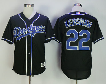 Dodgers 22 Clayton Kershaw Charcoal Cool Base Jersey