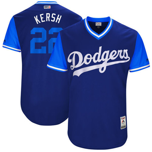 Dodgers 22 Clayton Kershaw Kersh Majestic Navy 2017 Players Weekend Jersey