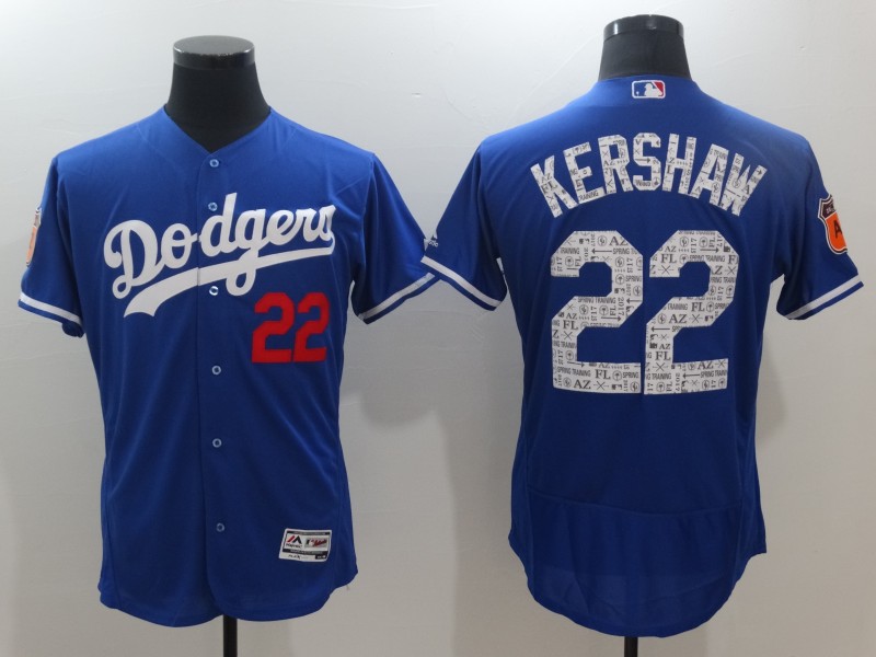 Dodgers 22 Clayton Kershaw Royal 2017 Spring Training Flexbase Jersey