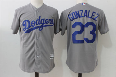 Dodgers 23 Adrian Gonzalez Gray Cool Base Jersey