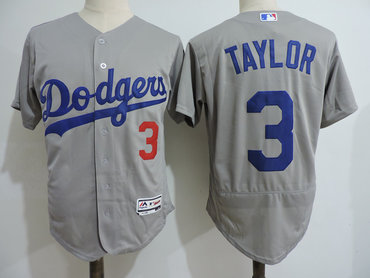 Dodgers 3 Chris Taylor Gray Flexbase Jersey