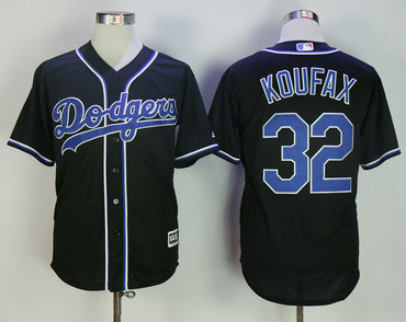 Dodgers 32 Sandy Koufax Charcoal Cool Base Jersey
