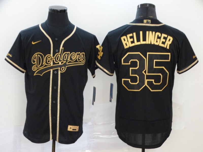 Dodgers 35 Cody Bellinger Black Gold 2020 Nike Flexbase Jersey