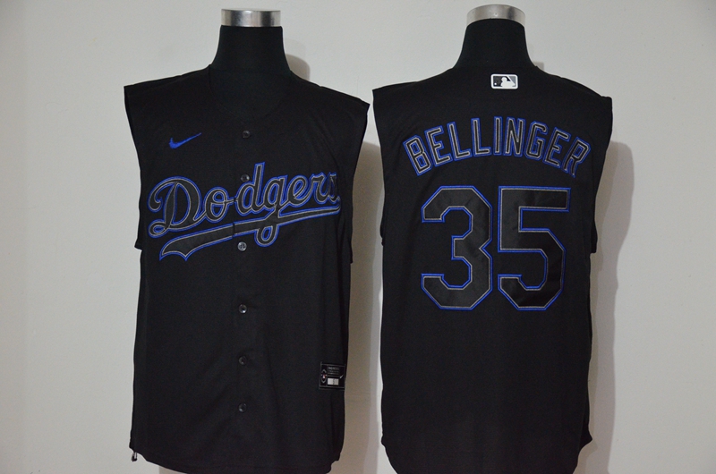 Dodgers 35 Cody Bellinger Black Nike Cool Base Sleeveless Jersey