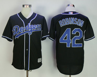 Dodgers 42 Jackie Robinson Charcoal Cool Base Jersey