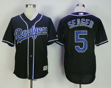 Dodgers 5 Corey Seager Charcoal Cool Base Jersey