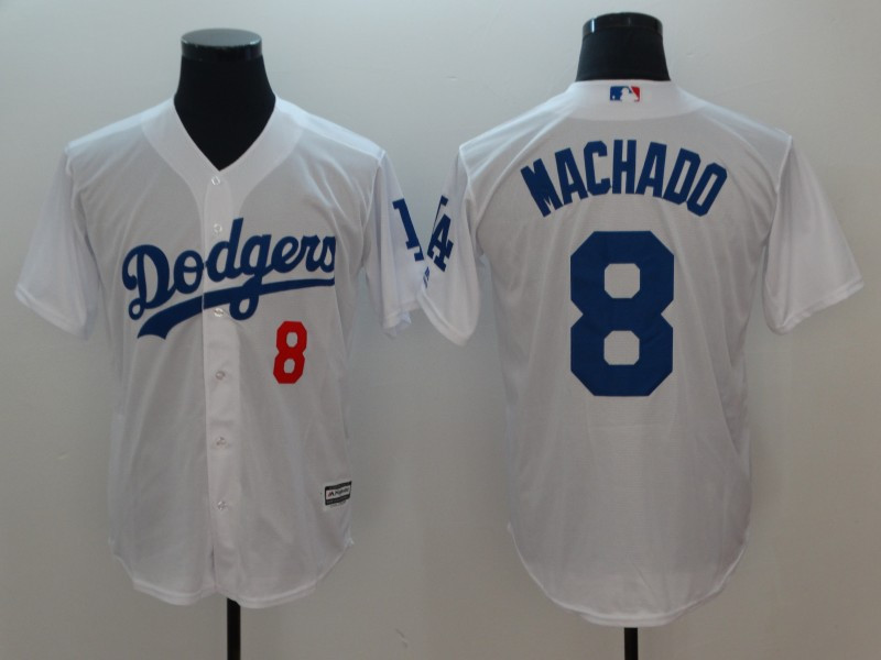 Dodgers 8 Manny Machado White Cool Base Jersey