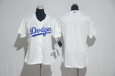 Dodgers Blank White Women Cool Base Jersey