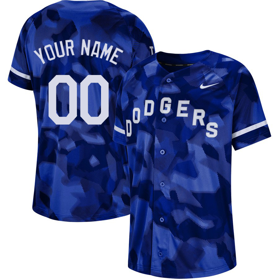 Dodgers Royal Camo Fashion Men's Customized Jersey Dodgers Royal Camo Fashion Men's Customized Jersey