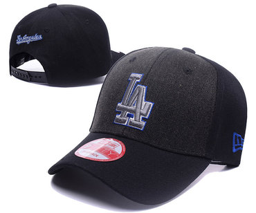 Dodgers Team Logo Black Adjustable Hat DF