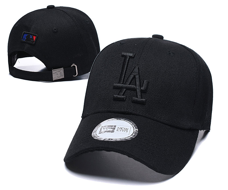 Dodgers Team Logo Black Peaked Adjustable Hat TX