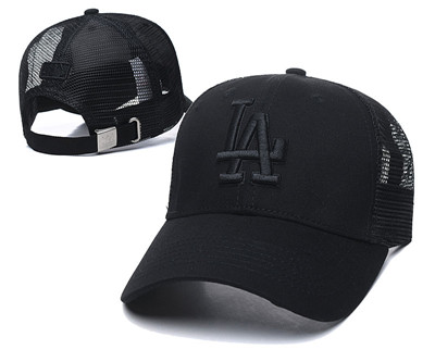 Dodgers Team Logo Black Peaked Adjustable Hat TX