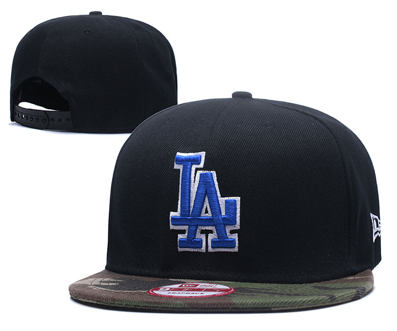 Dodgers Team Logo Black Snapback Adjustable Hat GS