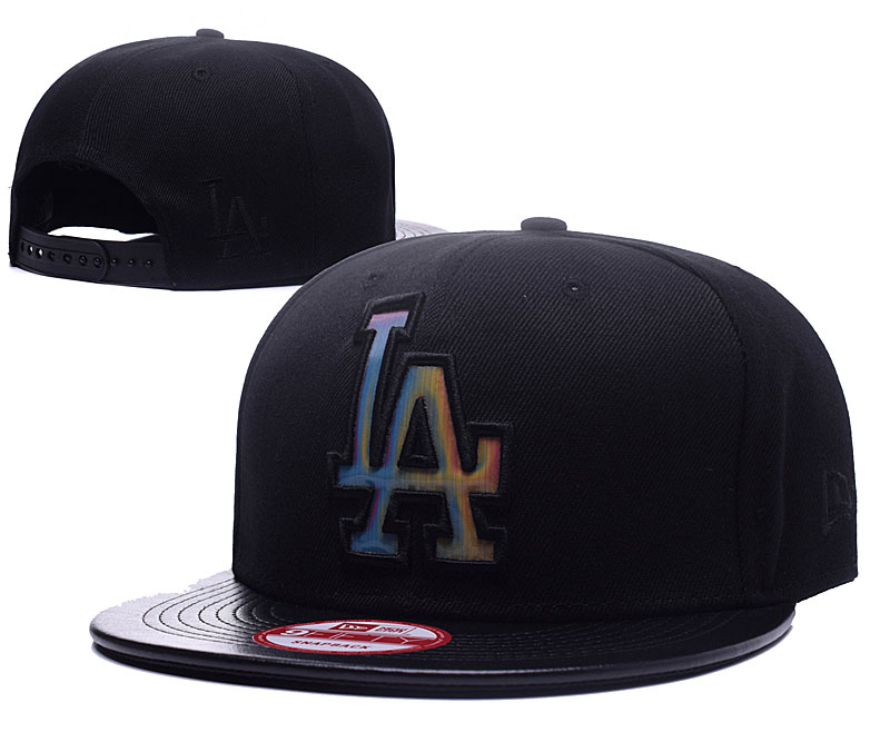 Dodgers Team Logo Black Snapback Adjustable Hat GS